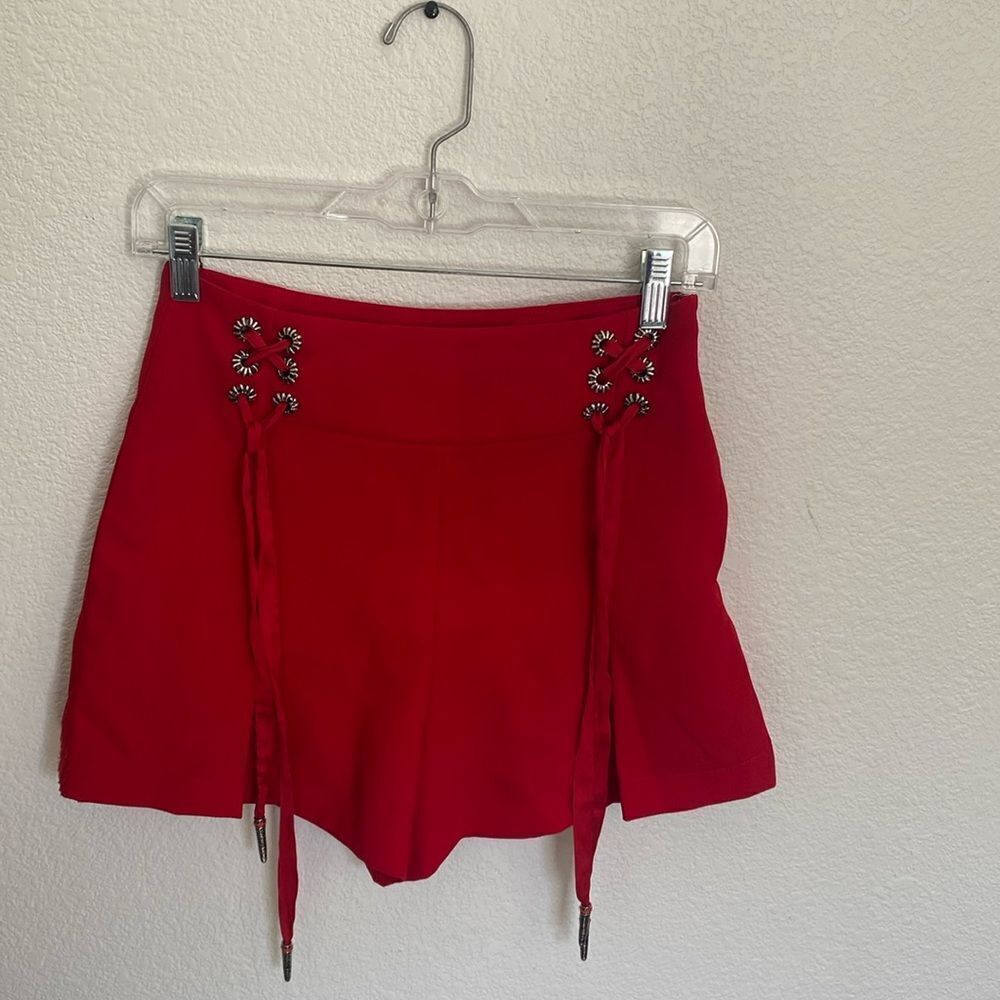 The Kooples Red Lace Up Shorts XS